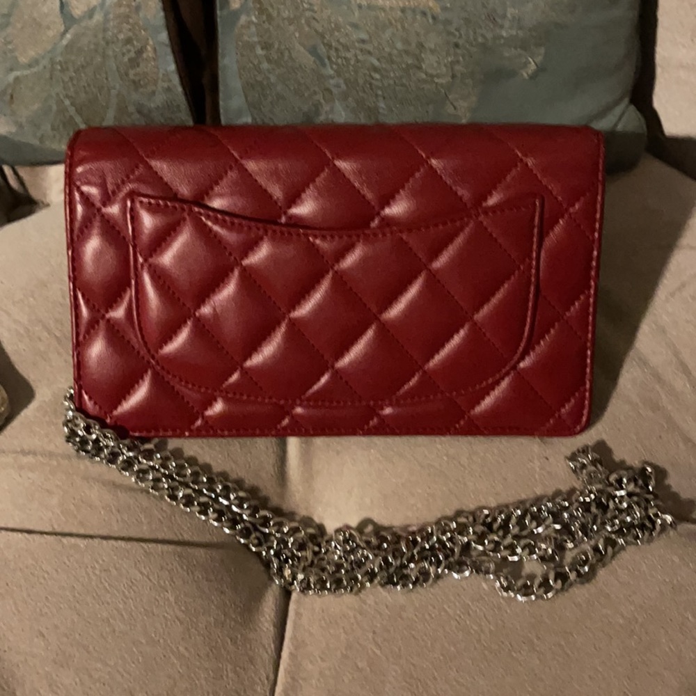 Authentic Chanel red WOC after market chain added - Picture 6 of 11